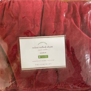 Pottery Barn Velvet Tufted Shams (2)